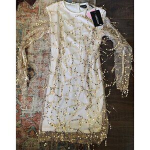 Pretty LITTLE THING Women's Dress Long Sleeve White Size 6